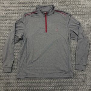 Johnnie-O Top Quarter Zip Performance Pullover Top Grey Men XL Lightweight